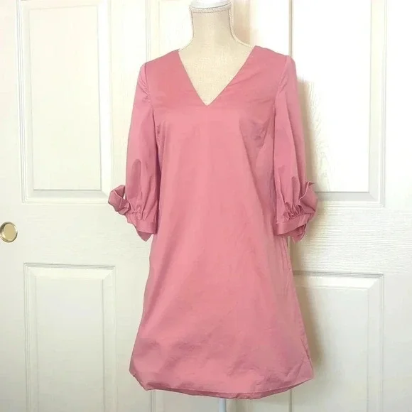 Ted Baker Pink Solyane Oversize Bow Sleeve Dress - Picture 4 of 9